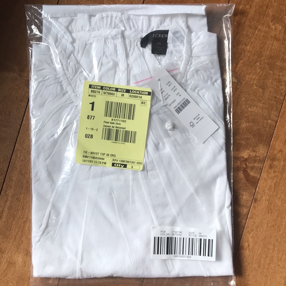 NWT J.Crew Tie-waist top in organic cotton voile - Picture 2 of 8